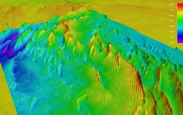 colorful map of Nantucket Sound seafloor