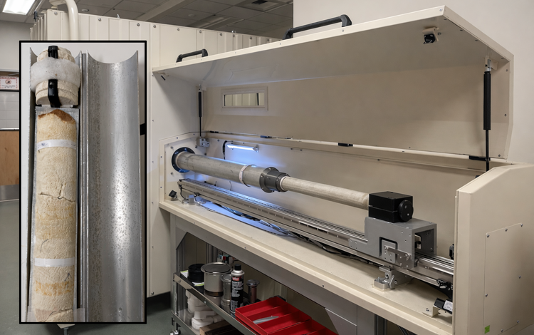Rotating x-ray computed tomography scanner with coral core