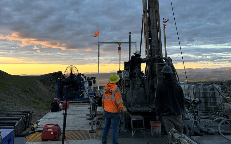 drill rig with USGS personnel