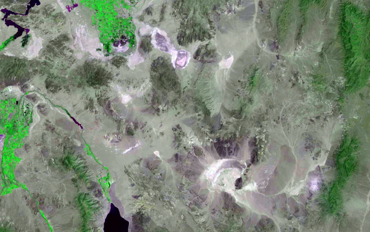 Landsat 1 image showing the Fallon, Nevada area