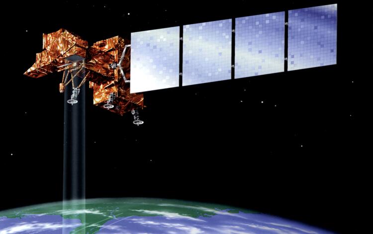 Illustration of Landsat 7 in orbit