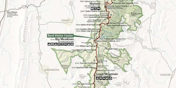 mapa del parque shenandoah