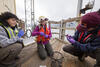 Gathering and measuring shellfish samples collected at Martinez Harbor, Contra Costa County, California