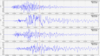 Color graphic of earthquake waveform data