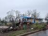 Residential home with tornado damage