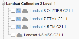 EarthExplorer Landsat Collection 2 Level-1 Datasets